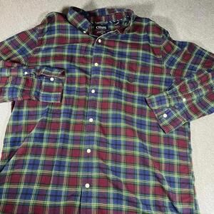 Chaps Cotton Oxford Plaid Men’s XL Casual Shirt XL